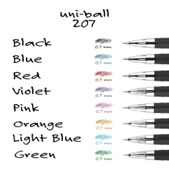 Pens|uni-ball 207 Retractable Gel Pens, Medium Point, 0.7mm, Black Ink, 36/Box (1921063)