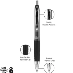 Pens|uni-ball uniball 207 Retractable Gel Pens, Bold Point, 1.0mm, Black Ink, 12/Pack (1790895)