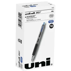 Pens|uni-ball uniball 207 Retractable Gel Pens, Medium Point, 0.7mm, Blue Ink, 12/Pack (33951)