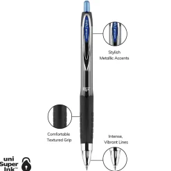 Pens|uni-ball uniball 207 Retractable Gel Pens, Medium Point, 0.7mm, Blue Ink, 12/Pack (33951)