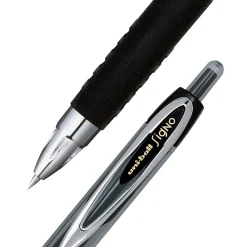 Pens|uni-ball 207 Retractable Gel Pens, Micro Point, Black Ink, 4/Pack (61270)