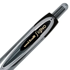 Pens|uni-ball 207 Retractable Gel Pens, Micro Point, Black Ink, 4/Pack (61270)