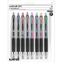 Pens|uni-ball uniball 207 Retractable Gel Pens, Medium Point, 0.7mm, Assorted Ink, 8 Pack (40110)