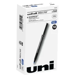 Pens|uni-ball Deluxe Rollerball Pens, Micro Point, Blue Ink, 12/Pack (60027)