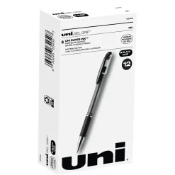 Pens|uni-ball Gel Grip Gel Pens, Medium Point, Black Ink, Dozen (65450)