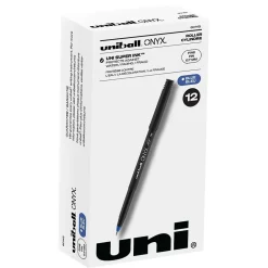 Pens|uni-ball uniball Onyx Rollerball Pens, Fine Point, 0.7mm, Blue Ink, Dozen (60145)
