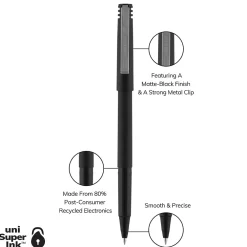 Pens|uni-ball uniball Roller Rollerball Pens, Micro Point, 0.5mm, Black Ink, 36/Pack (1921065)