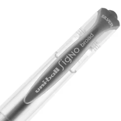 Pens|uni-ball uniball Signo Gel Impact Pens, Bold Point, 1.0mm, Silver Ink (60658)