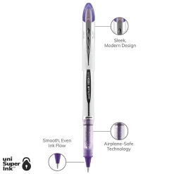 Pens|uni-ball uniball Vision Elite Rollerball Pens, Bold Point, 0.8mm, Purple Ink (69025)