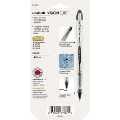 Pens|uni-ball Vision Elite Rollerball Pen, Bold Point, 0.8mm, Black Ink, 4/Pack (67180)