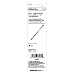 Pens|uni-ball uniball Vision Elite Rollerball Pen Refills, Bold Point, 0.8mm, Black Ink, 2/Pack (61233)