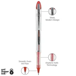 Pens|uni-ball uniball Vision Elite Rollerball Pens, Bold Point, 0.8mm, Red Ink (69023)