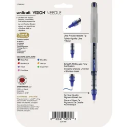 Pens|uni-ball Vision Needle Rollerball Pens, Fine Point, 0.7mm, Assorted Ink, 8/Pack (1734916)