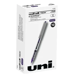 Pens|uni-ball Vision Rollerball Pens, Fine Point, Purple Ink, Dozen (SAN60382)