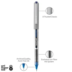 Pens|uni-ball uniball Vision Rollerball Pens, Fine Point, 0.7mm, Blue Ink (60134)