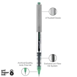 Pens|uni-ball uniball Vision Rollerball Pens, Fine Point, 0.7mm, Green Ink (60386)