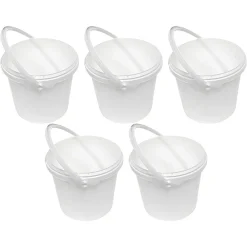 Defender ES Plastic, 5-Liter Capacity Bucket, White, 5/Box (JPWP515T38)<Unimed Clearance