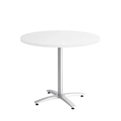 Conference Room Tables*Union & Scale ™ 36" Round White Seated Height Table Silver Base