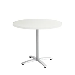 Conference Room Tables*Union & Scale ™ Multipurpose 36" Round Silver Mesh Laminate Seated Height Silver Base Table (54785)