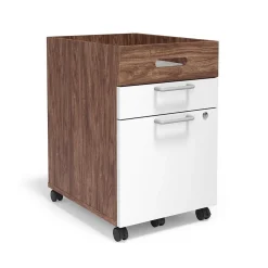 File Cabinets*Union & Scale â„¢ Essentials 2-Drawer Mobile Vertical File Cabinet, Letter/Legal, Lockable, 24.2"H x 15.5"W x 21"D, White/Espresso
