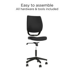 Office Chairs*Union & Scale ™ Essentials™ Ergonomic Armless Fabric Task Chair, Black (UN59382)