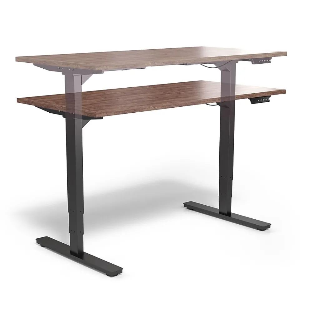 Standing Desks*Union & Scale ™ Essentials 55"W Electric Rectangular Adjustable Standing Desk, (UN56207) Espresso