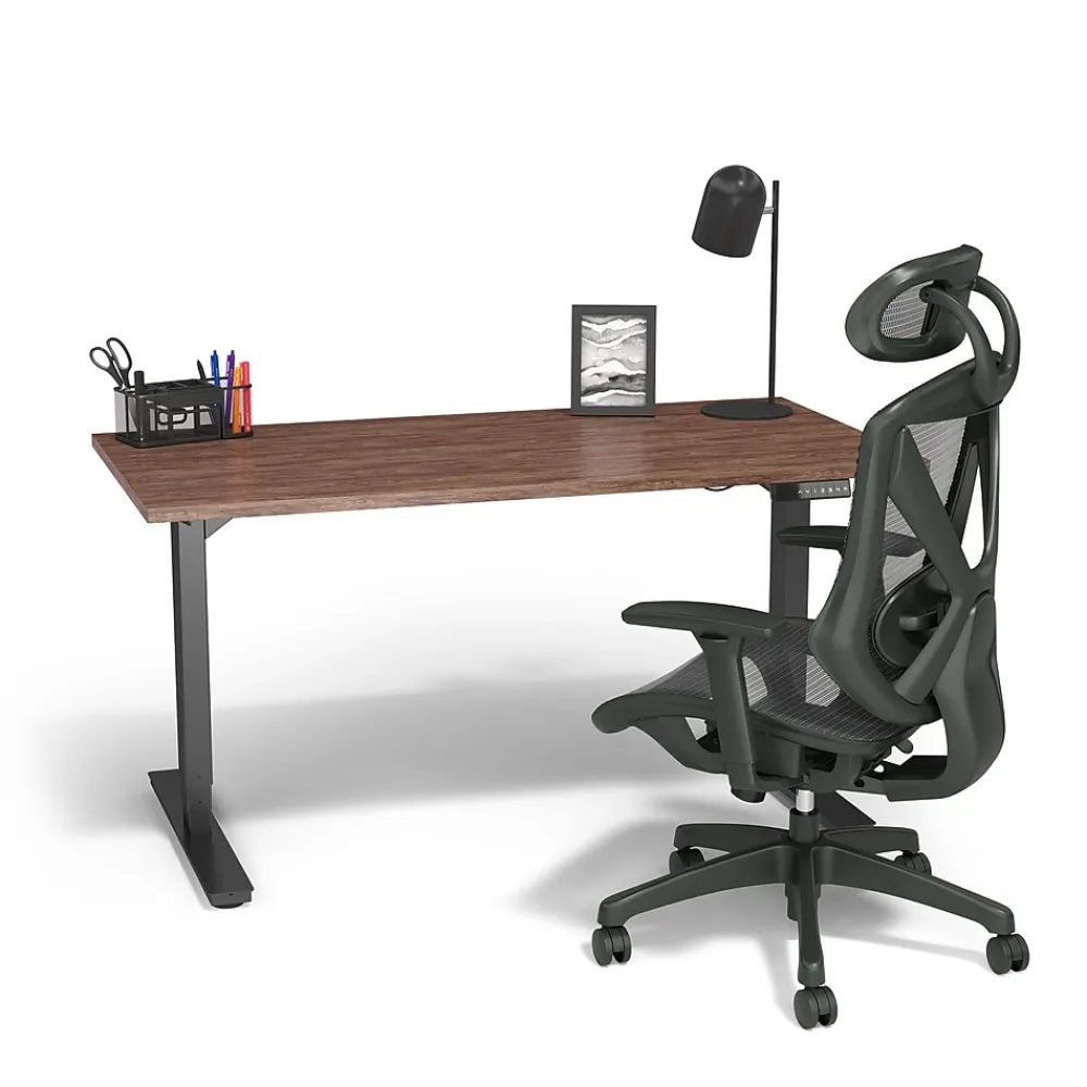 Standing Desks*Union & Scale ™ Essentials 55"W Electric Rectangular Adjustable Standing Desk, (UN56207) Espresso
