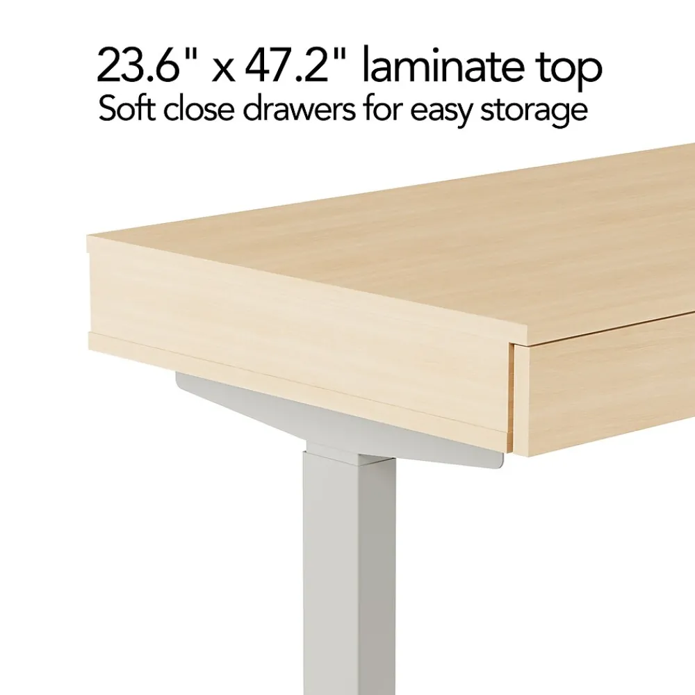 Standing Desks*Union & Scale ™ Essentials 48"W Rectangular Adjustable Standing Desk, Natural (UN60416-CC)