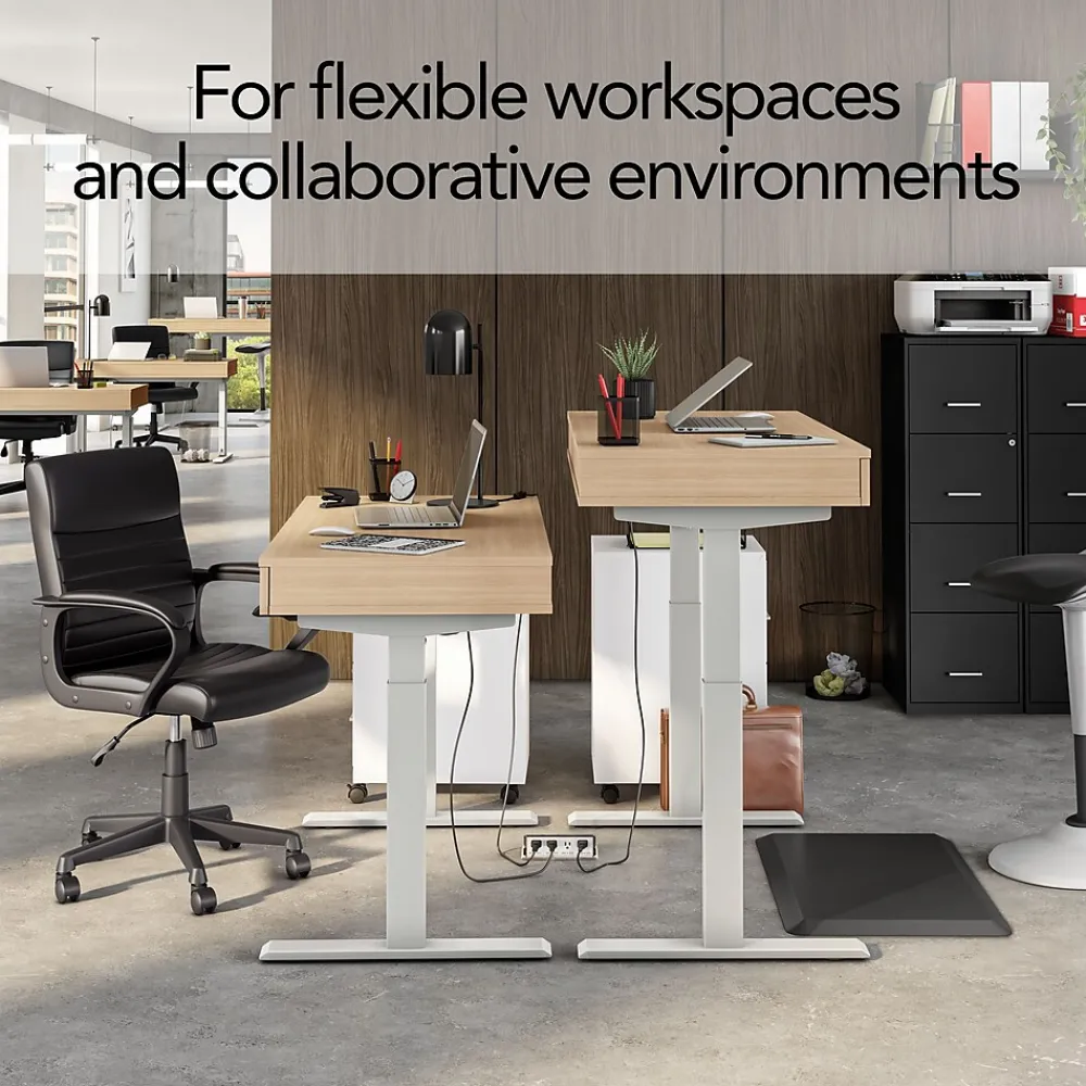 Standing Desks*Union & Scale ™ Essentials 48"W Rectangular Adjustable Standing Desk, Natural (UN60416-CC)