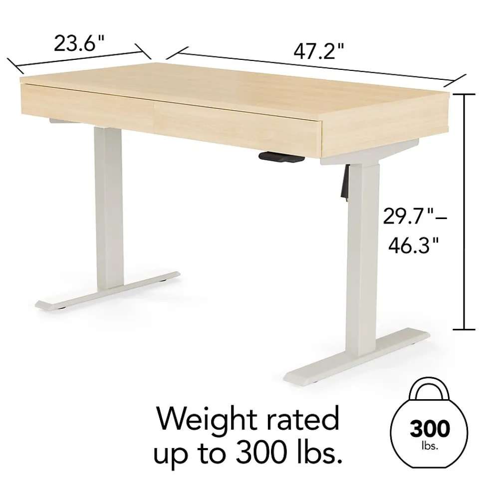 Standing Desks*Union & Scale ™ Essentials 48"W Rectangular Adjustable Standing Desk, Natural (UN60416-CC)