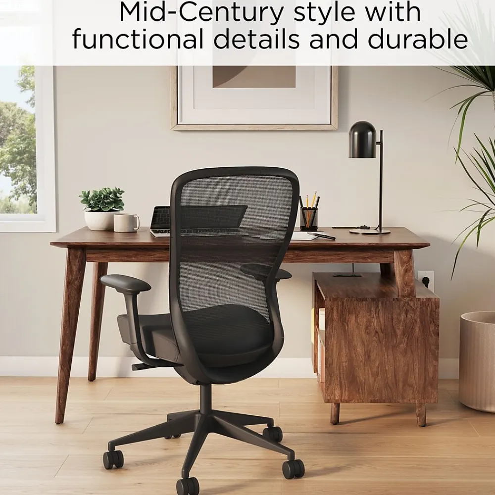 Corner Desks*Union & Scale ™ MidMod 60"W Computer and Writing Storage Desk, Espresso (UN56950)