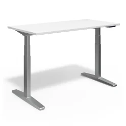 Standing Desks*Union & Scale â„¢ 55"W Electric Rectangular Adjustable Standing Desk with Micro Movements, White (UN62092)