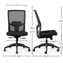 Office Chairs*Union & Scale ™ Workplace2.0™ 500 Series Armless Fabric Task Chair, Black, (52257)