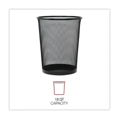 , Steel Mesh Trash Can with no Lid, Black, 4.5 gal. (UNV20008)<Universal Sale