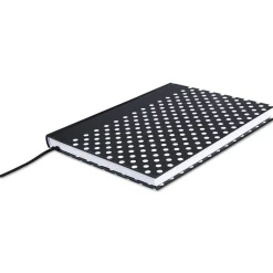 Subject Notebooks|Universal Casebound Hardcover Notebook, Black with White Dots, 1-Subjects, 10 1/4 x 7 5/8, Each (66350)