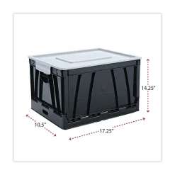 File Storage|Universal Collapsible Crate, 17 1/4 X 14 1/4 X 10 1/2, Black/gray, 2/pack