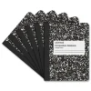 Composition Notebooks|Universal Composition Book, College Rule, 7 1/2 X 9 3/4, White, 100 Sheets, 6/pack