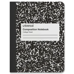 Composition Notebooks|Universal Composition Book, College Rule, 7 1/2 X 9 3/4, White, 100 Sheets, 6/pack