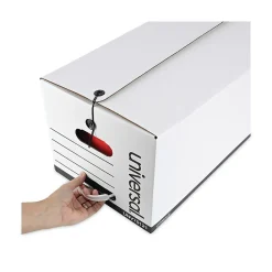 File Storage|Universal Corrugated Boxes, Letter Size, White, 12/Carton (UNV75121)