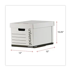File Storage|Universal Corrugated Boxes, Letter/Legal Size, White, 12/Carton (UNV95224)