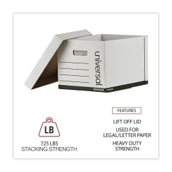 File Storage|Universal Corrugated Boxes, Letter/Legal Size, White, 12/Carton (UNV95224)