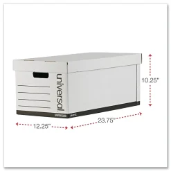 File Storage|Universal Corrugated File Box with Lift Off Lid, 12/Carton (UNV95220)