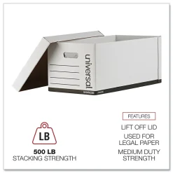 File Storage|Universal Corrugated File Box with Lift Off Lid, 12/Carton (UNV95220)