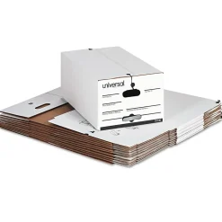 File Storage|Universal Economy String-Tie Storage File, Legal Size, White, Stacking Strength 585 lbs., 15" x 10 1/4" x 24", 12/Ct