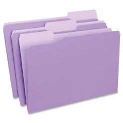 File Folders|Universal File Folder, 3 Tab, Legal Size, Bright Violet, 100/Box (UNV10525)