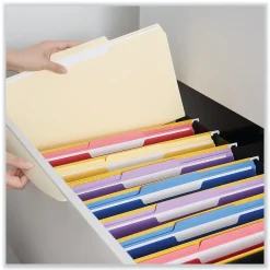 File Folders|Universal File Folder, Letter Size, Manila, 100/Box (UNV12122)