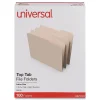 File Folders|Universal File Folder, Letter Size, Manila, 100/Box (UNV12123)