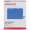 File Folders|Universal File Folder, Letter Size, Blue, 100/Box (UNV12301)
