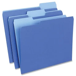 File Folders|Universal File Folder, Letter Size, Blue, 100/Box (UNV12301)