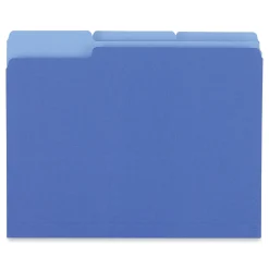 File Folders|Universal File Folder, Letter Size, Blue, 100/Box (UNV12301)